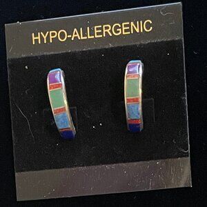Sterling Silver Inlaid Earrings. (SK123)